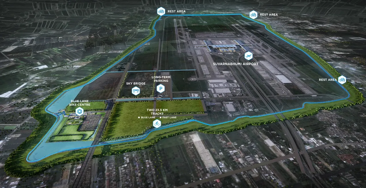 แผนที่สนาม Sky Lane (HHBL) — 4 จุดวัดคุณภาพอากาศ